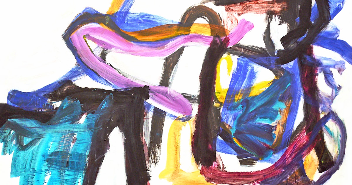 Free image of a large abstract painting on canvas which I painted in 2006 in lines with the brush. The title is 'Future life Home'. I wanted to keep the painting transparent, because I believe human life in future will become more and more transparent. This art work is suitable for making large posters, art prints and art wallpapers - modern art image in free download, by Fons Heijnsbroek, Dutch painter artist in The Netherlands.