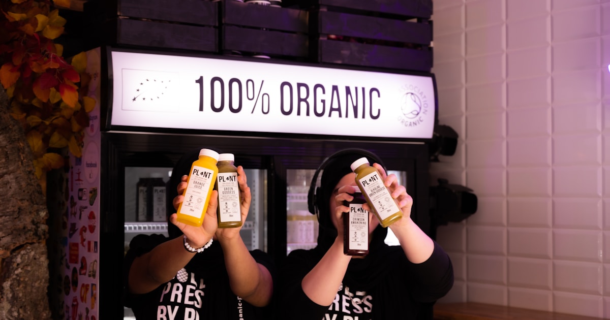 PLANT organic cold pressed juices. 