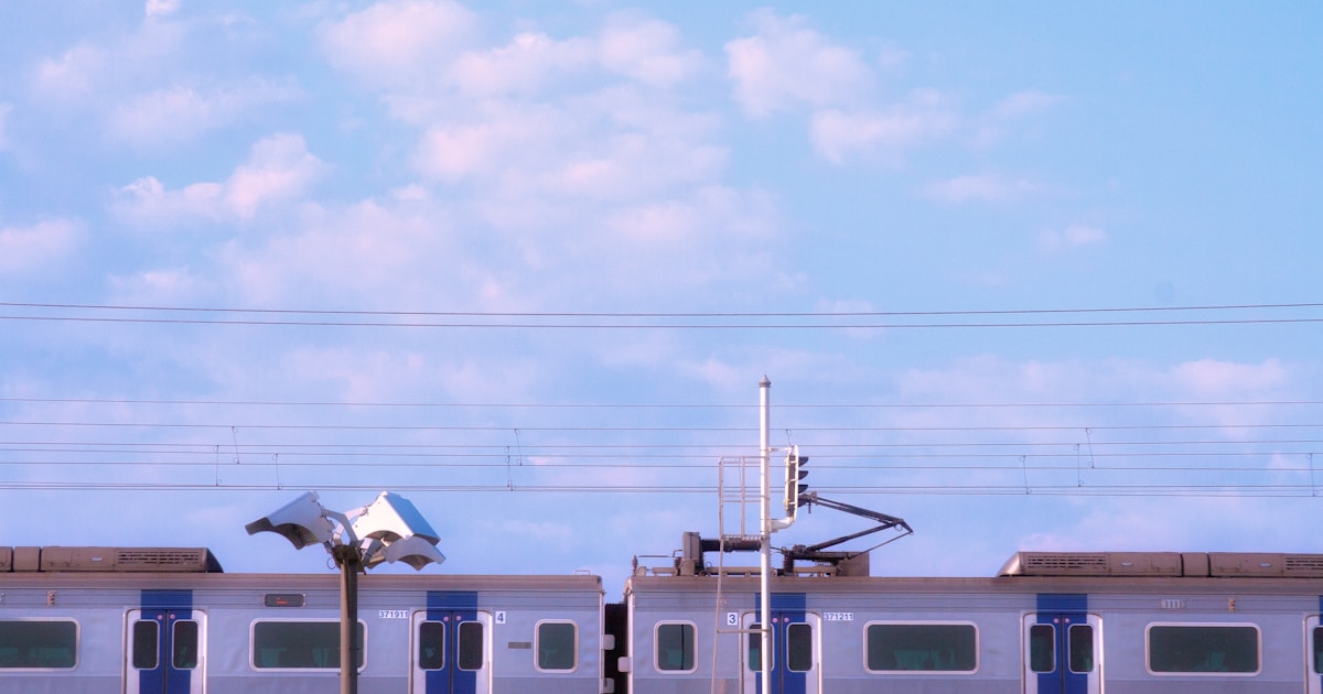 train passing the railroad.
