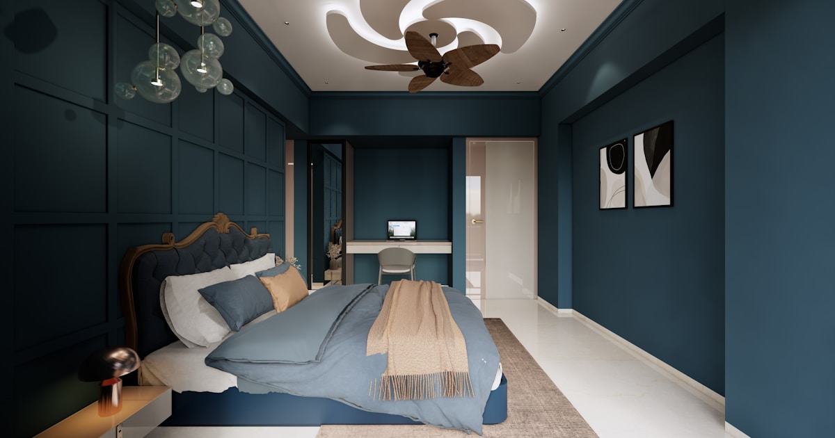 Step into sophistication with our latest bedroom reveal! 🛏️✨ Rich teal walls, elegant gold accents, and plush bedding create a calming, luxurious vibe. 💙 A statement headboard, sleek pendant lights, and a built-in desk blend style with functionality. 💡🖥️ Natural light pours in, turning this space into your perfect everyday retreat. 🌞 Ready to transform your room into a serene sanctuary? Let us make it happen! 🏡