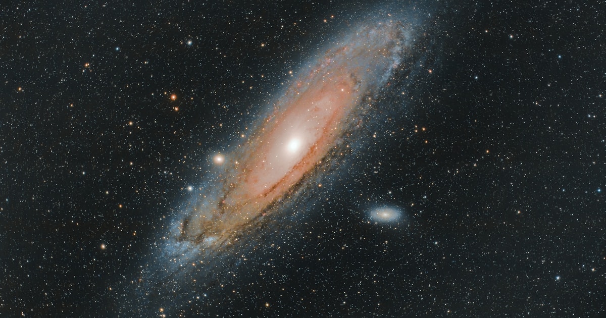 Andromeda galaxy captured through a telescope.